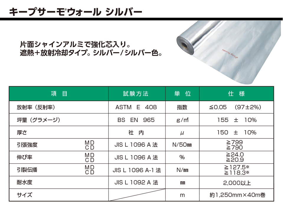 キープサーモウォール シルバー