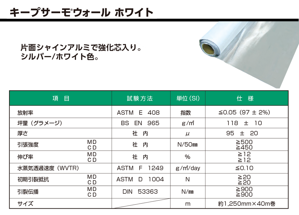 キープサーモウォール ホワイト